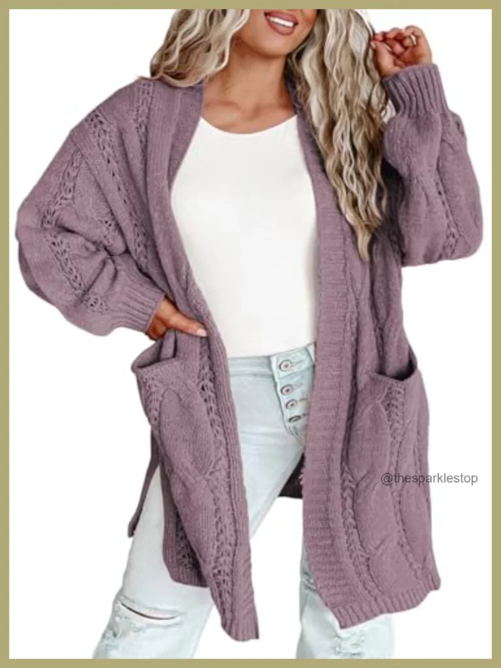 Plus Size Women's Open Front Cardigan Chunky Knit Oversized Long Sweater with